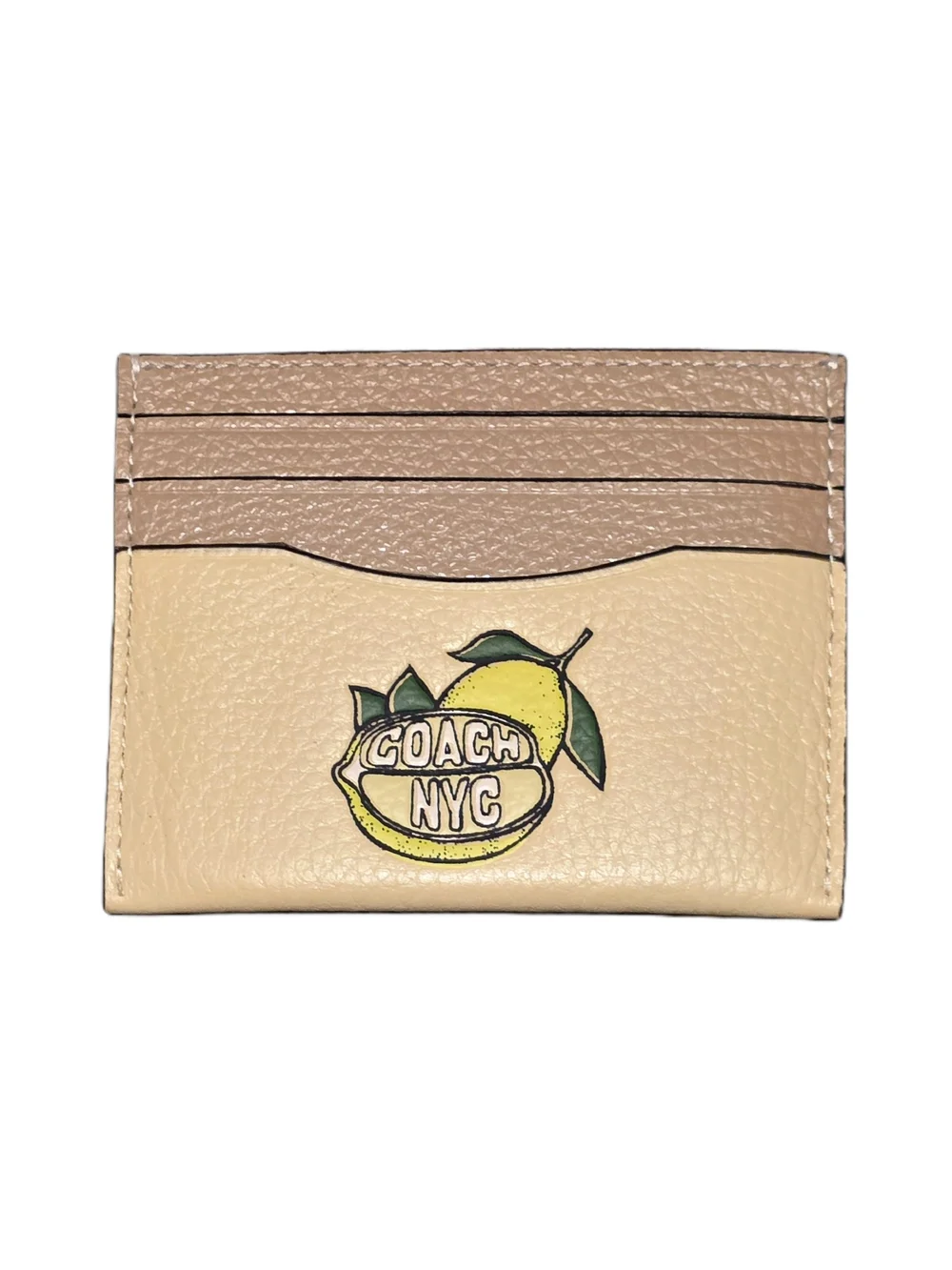 Coach - Slim Leather ID Card Case With Lemon Graphic